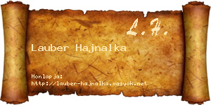 Lauber Hajnalka névjegykártya